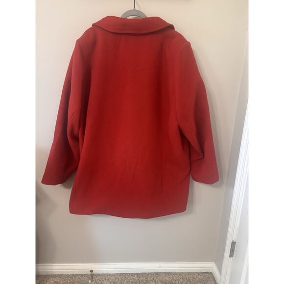 Lane Bryant Red Double Breasted Peacoat Sz 28 - Picture 6 of 14